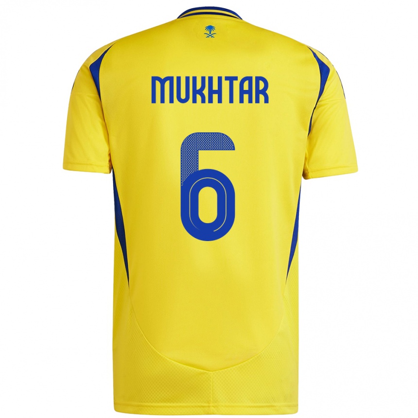 Herren Fußball Mukhtar Ali #6 Gelb Blau Heimtrikot Trikot 2024/25 T-Shirt Luxemburg