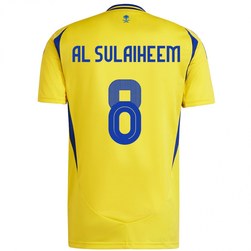 Herren Fußball Abdulmajeed Al-Sulaiheem #8 Gelb Blau Heimtrikot Trikot 2024/25 T-Shirt Luxemburg