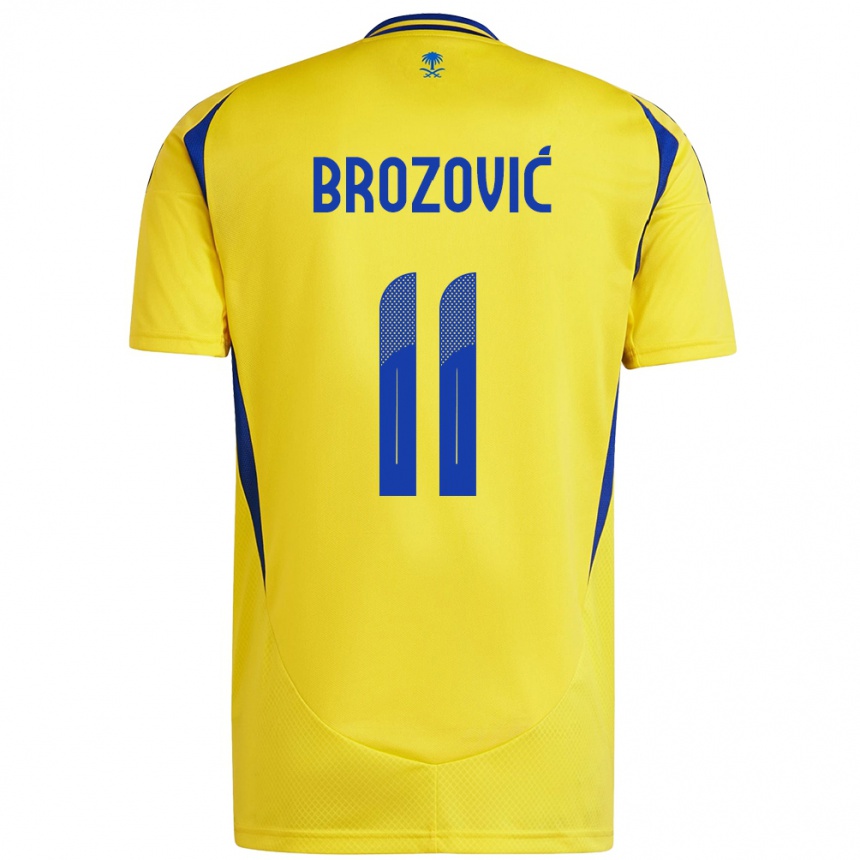 Herren Fußball Marcelo Brozovic #11 Gelb Blau Heimtrikot Trikot 2024/25 T-Shirt Luxemburg