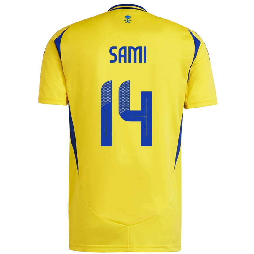 Herren Fußball Sami Al-Najei #14 Gelb Blau Heimtrikot Trikot 2024/25 T-Shirt Luxemburg