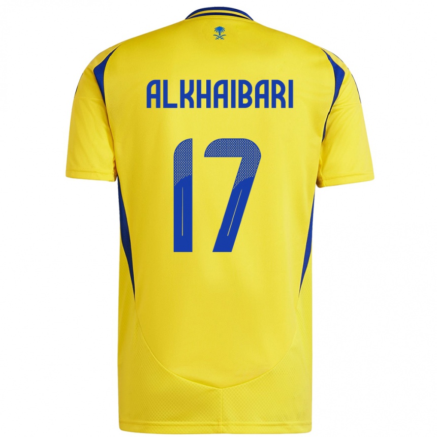 Herren Fußball Abdullah Al-Khaibari #17 Gelb Blau Heimtrikot Trikot 2024/25 T-Shirt Luxemburg