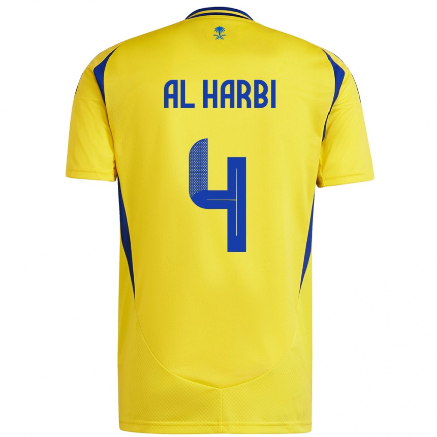 Herren Fußball Fay Al-Harbi #4 Gelb Blau Heimtrikot Trikot 2024/25 T-Shirt Luxemburg