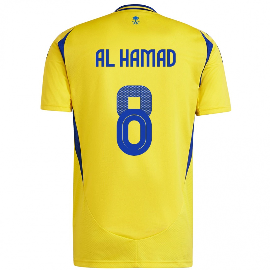 Herren Fußball Sara Al-Hamad #8 Gelb Blau Heimtrikot Trikot 2024/25 T-Shirt Luxemburg