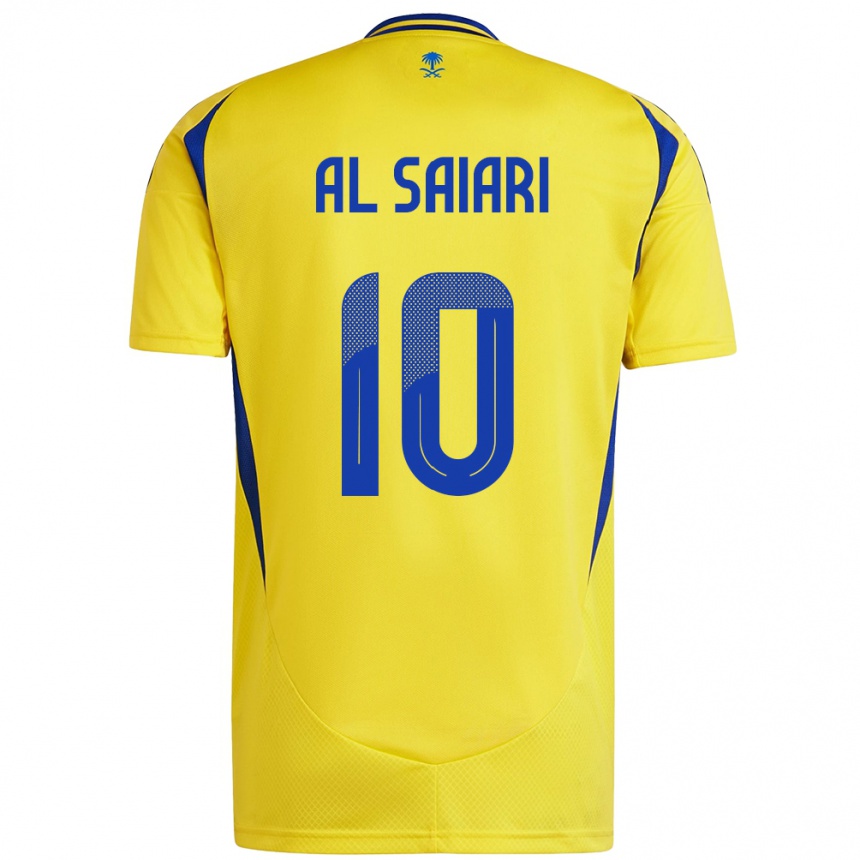 Herren Fußball Mubarkh Al-Saiari #10 Gelb Blau Heimtrikot Trikot 2024/25 T-Shirt Luxemburg