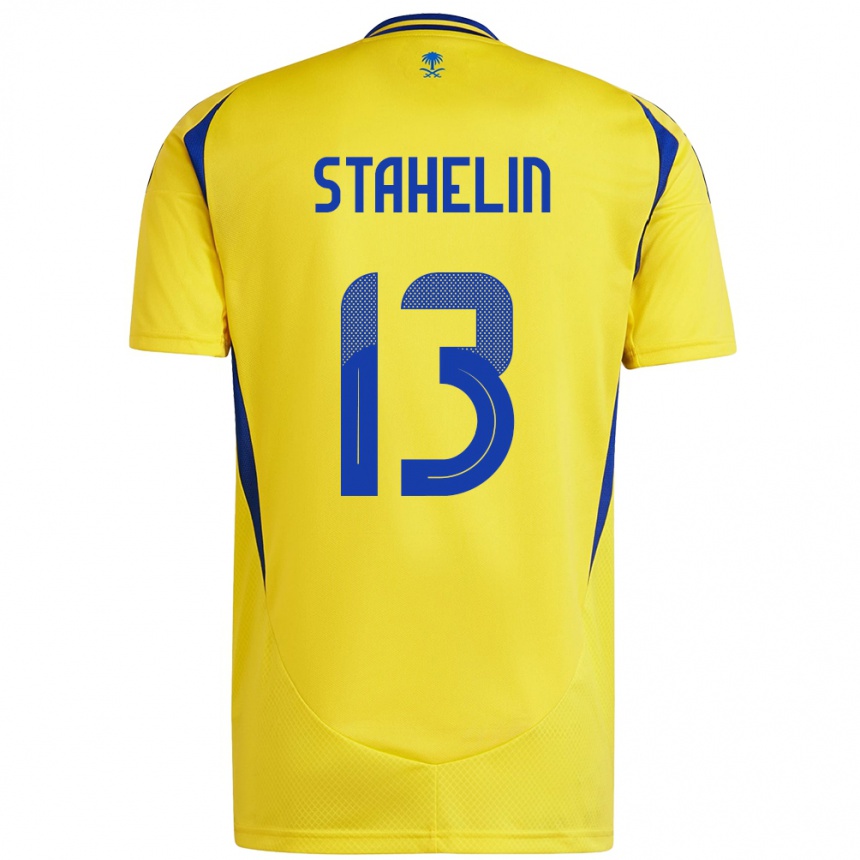 Herren Fußball Izabela Stahelin #13 Gelb Blau Heimtrikot Trikot 2024/25 T-Shirt Luxemburg