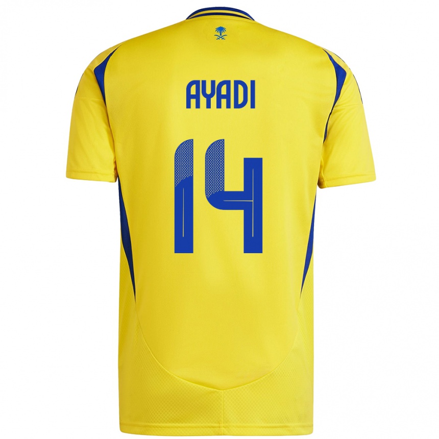 Herren Fußball Ghada Ayadi #14 Gelb Blau Heimtrikot Trikot 2024/25 T-Shirt Luxemburg