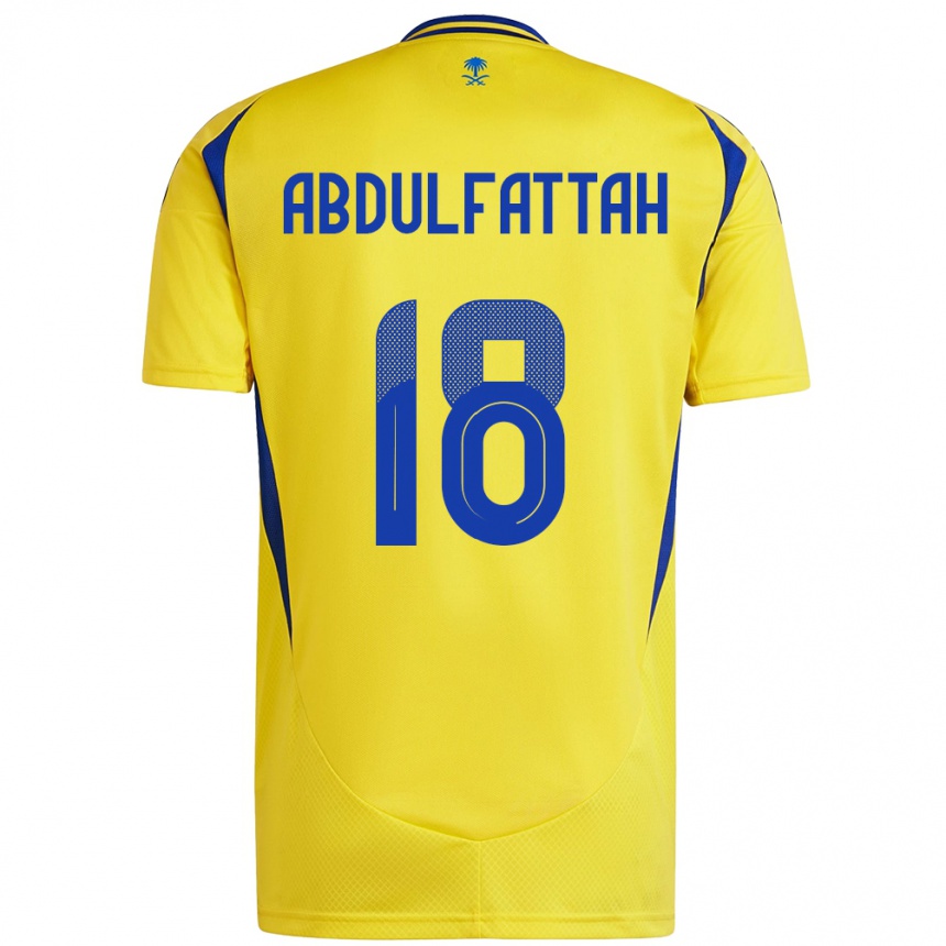 Herren Fußball Abdulfattah Adam #18 Gelb Blau Heimtrikot Trikot 2024/25 T-Shirt Luxemburg