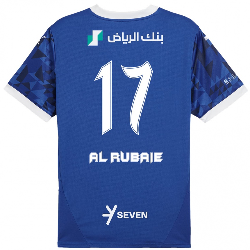 Herren Fußball Mohammed Al-Rubaie #17 Dunkelblau Weiß Heimtrikot Trikot 2024/25 T-Shirt Luxemburg