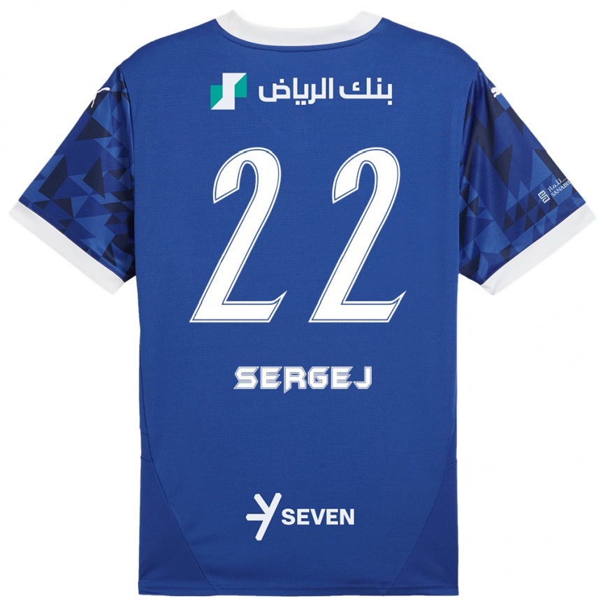 Herren Fußball Sergej Milinkovic-Savic #22 Dunkelblau Weiß Heimtrikot Trikot 2024/25 T-Shirt Luxemburg