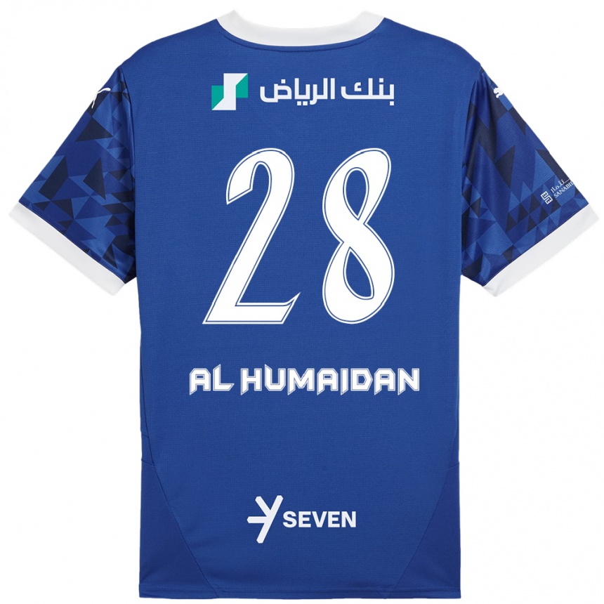 Herren Fußball Fay Al-Humaidan #28 Dunkelblau Weiß Heimtrikot Trikot 2024/25 T-Shirt Luxemburg