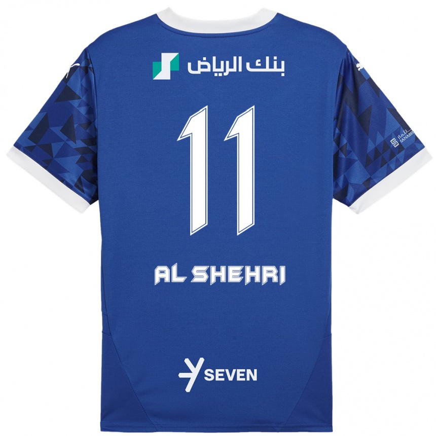 Herren Fußball Saleh Al-Shehri #11 Dunkelblau Weiß Heimtrikot Trikot 2024/25 T-Shirt Luxemburg