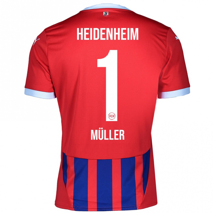 Herren Fußball Kevin Müller #1 Rot Blau Heimtrikot Trikot 2024/25 T-Shirt Luxemburg