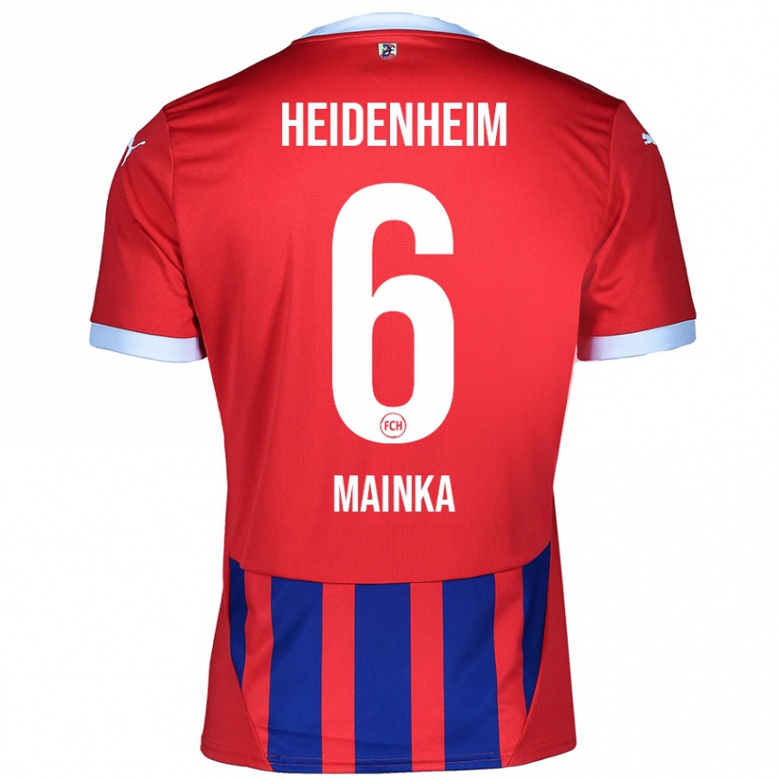 Herren Fußball Patrick Mainka #6 Rot Blau Heimtrikot Trikot 2024/25 T-Shirt Luxemburg