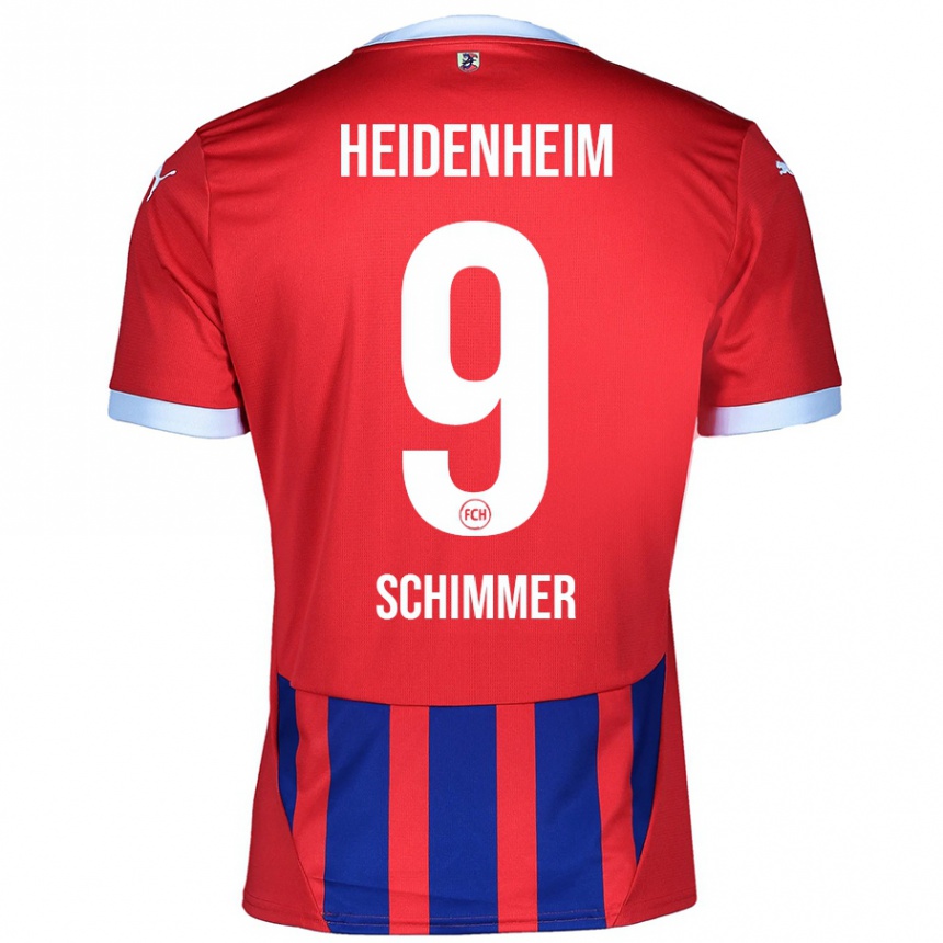 Herren Fußball Stefan Schimmer #9 Rot Blau Heimtrikot Trikot 2024/25 T-Shirt Luxemburg