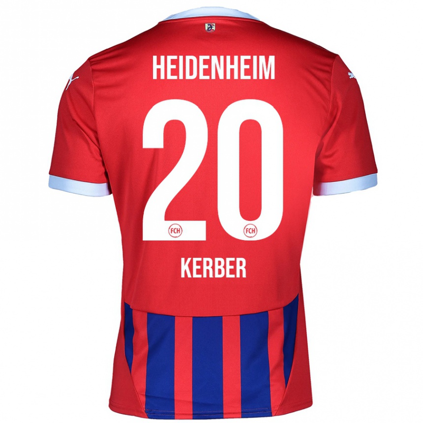 Herren Fußball Luca Kerber #20 Rot Blau Heimtrikot Trikot 2024/25 T-Shirt Luxemburg