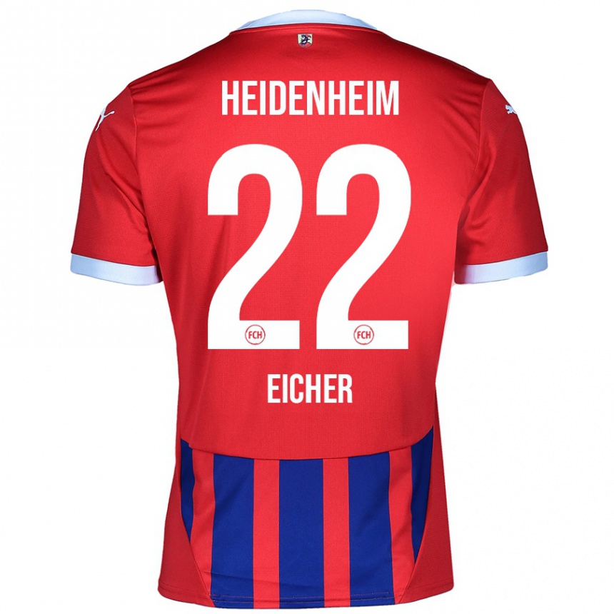 Herren Fußball Vitus Eicher #22 Rot Blau Heimtrikot Trikot 2024/25 T-Shirt Luxemburg