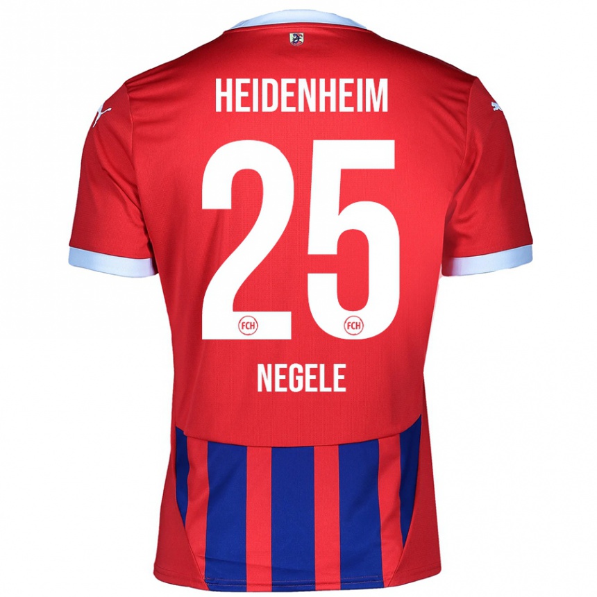 Herren Fußball Christopher Negele #25 Rot Blau Heimtrikot Trikot 2024/25 T-Shirt Luxemburg