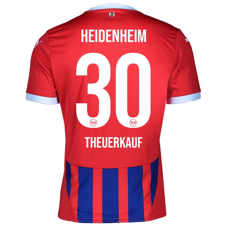 Herren Fußball Norman Theuerkauf #30 Rot Blau Heimtrikot Trikot 2024/25 T-Shirt Luxemburg