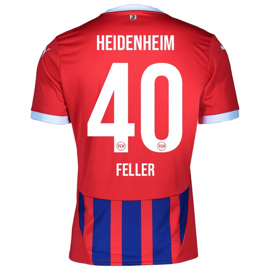 Herren Fußball Frank Feller #40 Rot Blau Heimtrikot Trikot 2024/25 T-Shirt Luxemburg