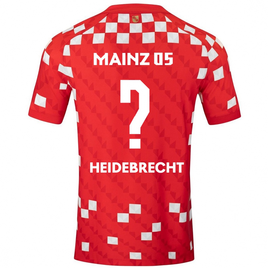 Herren Fußball Elias Heidebrecht #0 Weiß Rot Heimtrikot Trikot 2024/25 T-Shirt Luxemburg