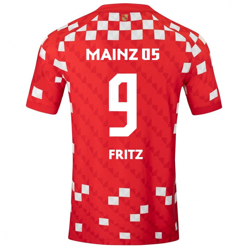 Herren Fußball April Fritz #9 Weiß Rot Heimtrikot Trikot 2024/25 T-Shirt Luxemburg