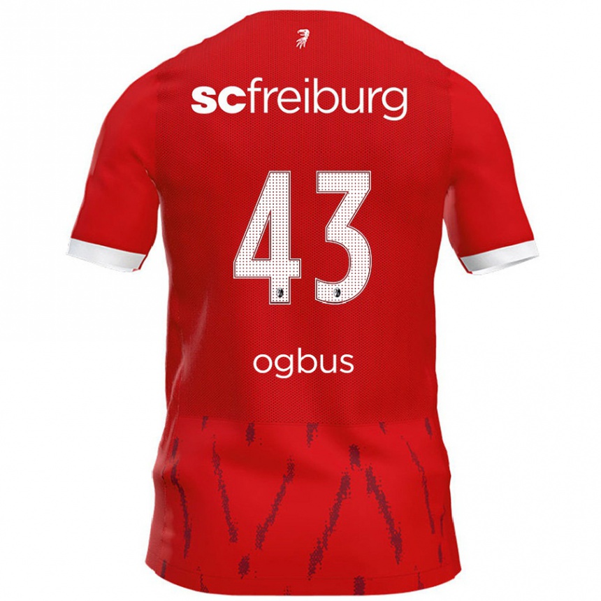 Herren Fußball Bruno Ogbus #43 Rot Heimtrikot Trikot 2024/25 T-Shirt Luxemburg