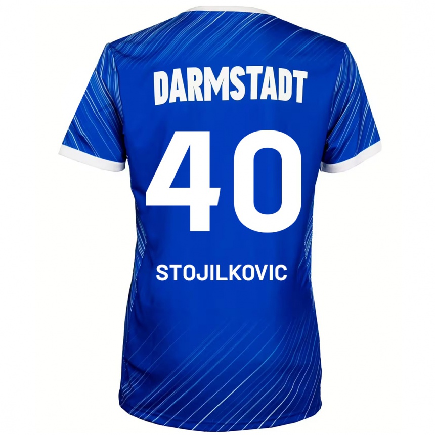 Herren Fußball Filip Stojilkovic #40 Blau Weiß Heimtrikot Trikot 2024/25 T-Shirt Luxemburg