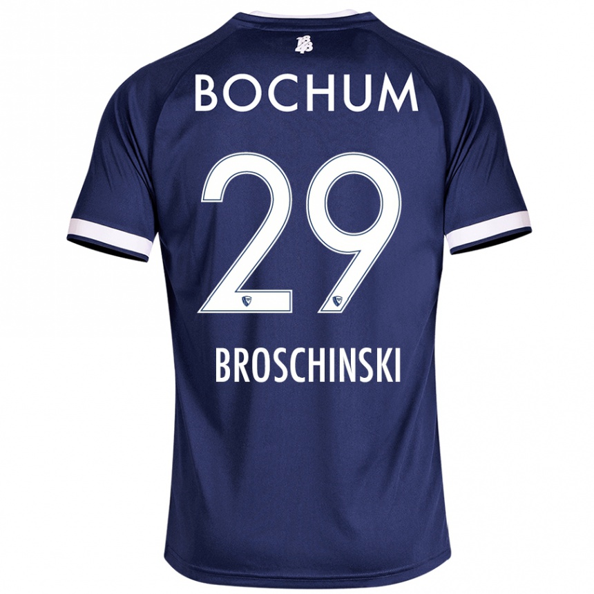 Herren Fußball Moritz Broschinski #29 Dunkelblau Heimtrikot Trikot 2024/25 T-Shirt Luxemburg