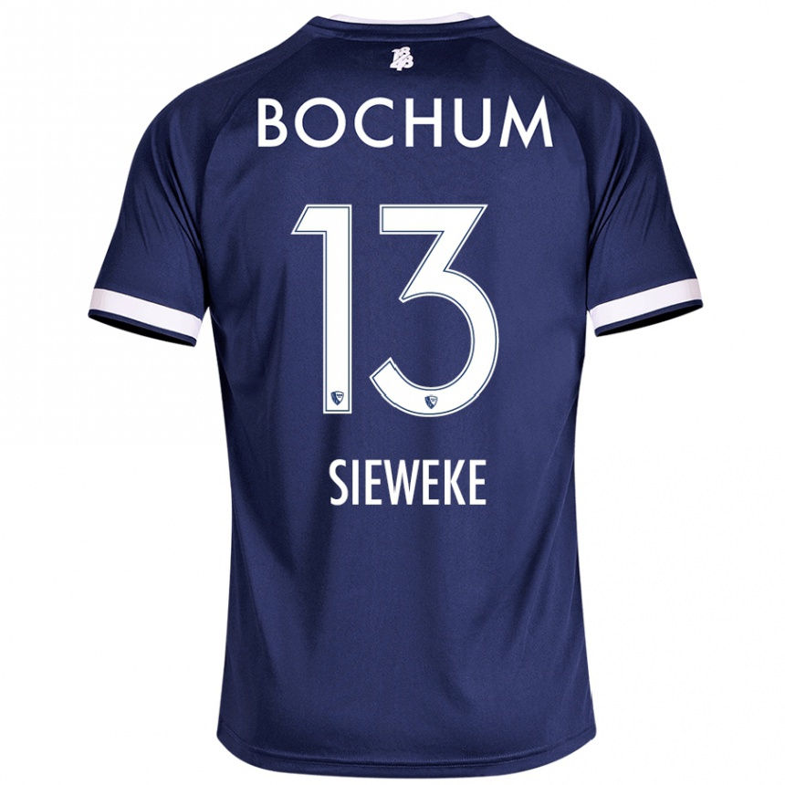 Herren Fußball Henri Sieweke #13 Dunkelblau Heimtrikot Trikot 2024/25 T-Shirt Luxemburg