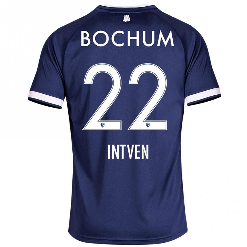 Herren Fußball Noel Intven #22 Dunkelblau Heimtrikot Trikot 2024/25 T-Shirt Luxemburg