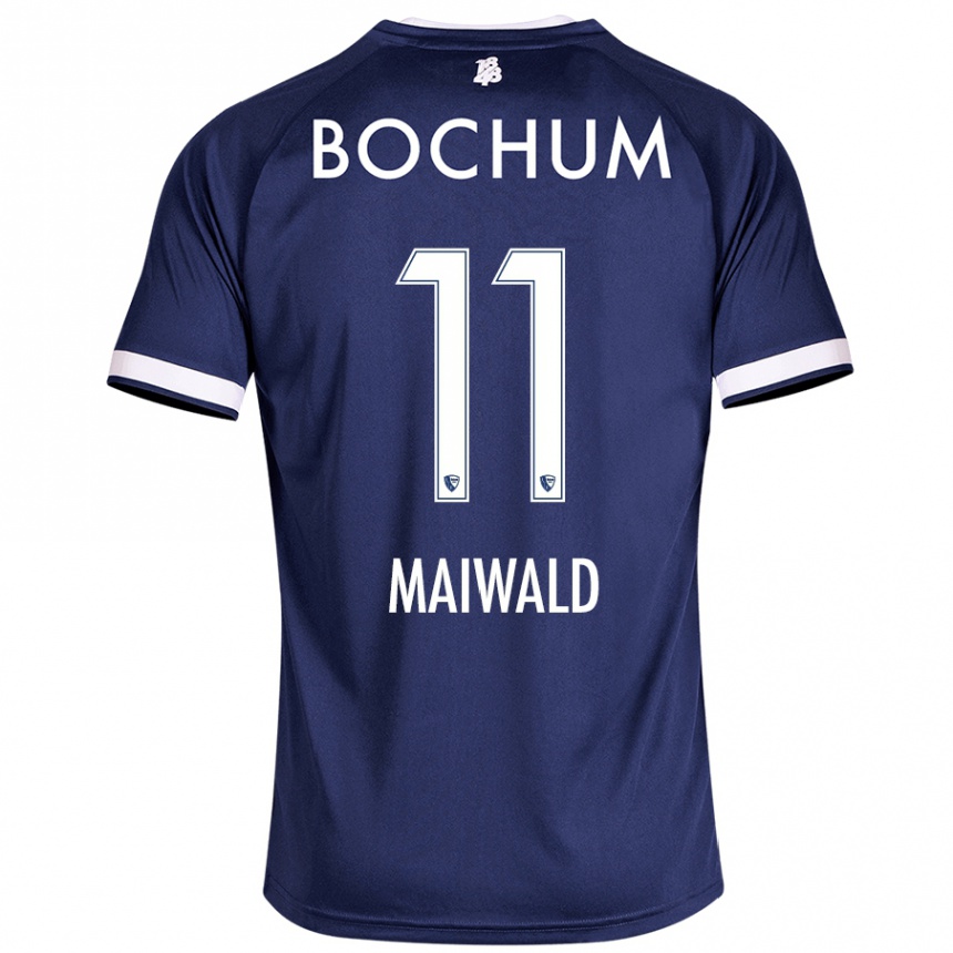 Herren Fußball Anna Maiwald #11 Dunkelblau Heimtrikot Trikot 2024/25 T-Shirt Luxemburg