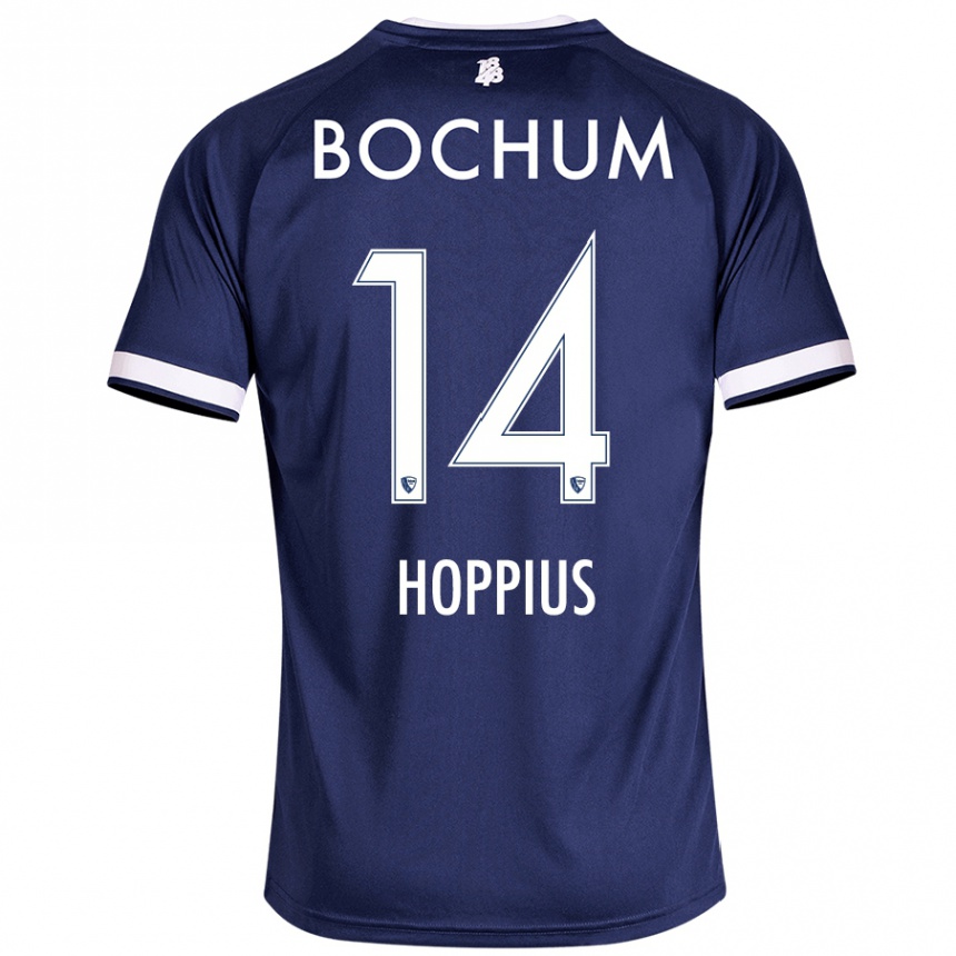 Herren Fußball Dörthe Hoppius #14 Dunkelblau Heimtrikot Trikot 2024/25 T-Shirt Luxemburg