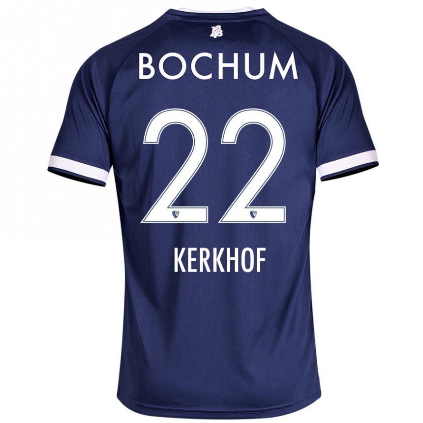 Herren Fußball Nina Kerkhof #22 Dunkelblau Heimtrikot Trikot 2024/25 T-Shirt Luxemburg