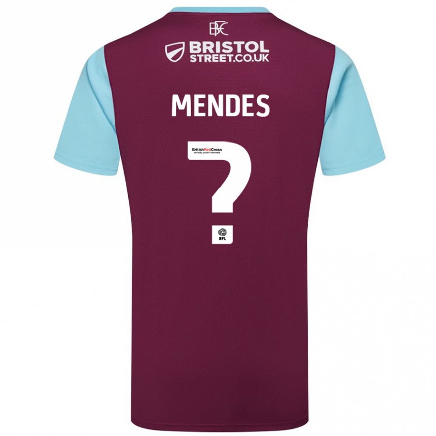 Herren Fußball João Mendes #0 Burgunderrot Himmelblau Heimtrikot Trikot 2024/25 T-Shirt Luxemburg