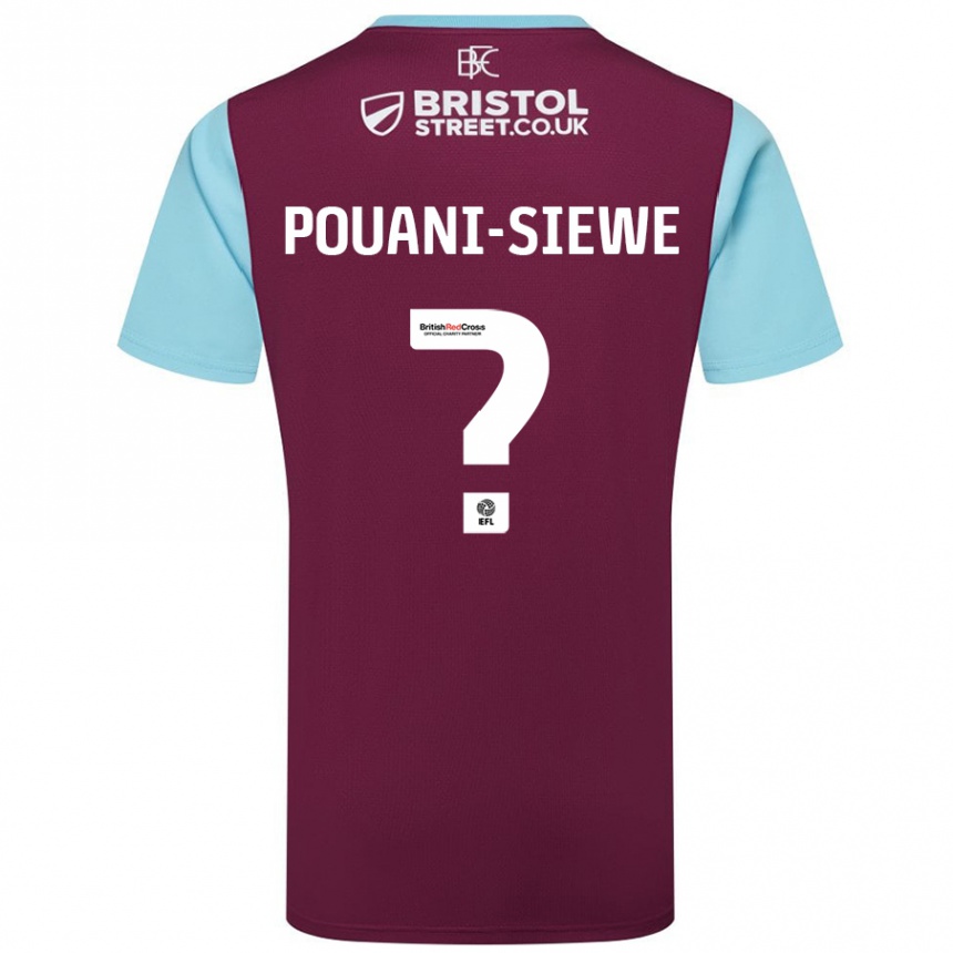 Herren Fußball Brandon Pouani-Siewe #0 Burgunderrot Himmelblau Heimtrikot Trikot 2024/25 T-Shirt Luxemburg