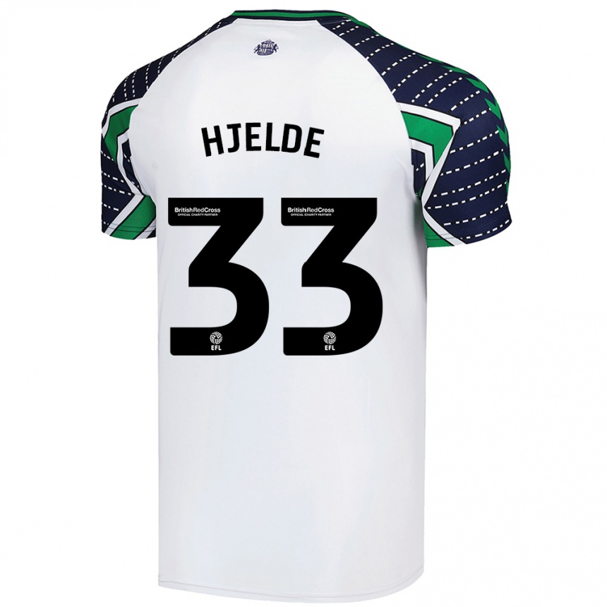 Herren Fußball Leo Fuhr Hjelde #33 Weiß Auswärtstrikot Trikot 2024/25 T-Shirt Luxemburg