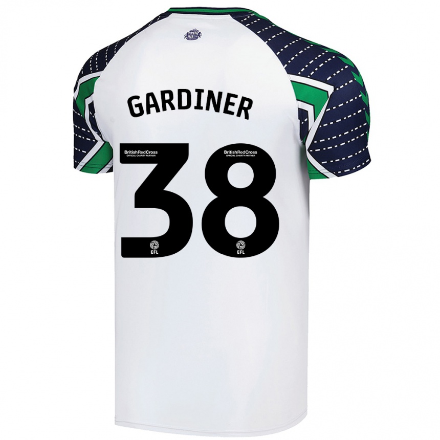 Herren Fußball Harry Gardiner #38 Weiß Auswärtstrikot Trikot 2024/25 T-Shirt Luxemburg