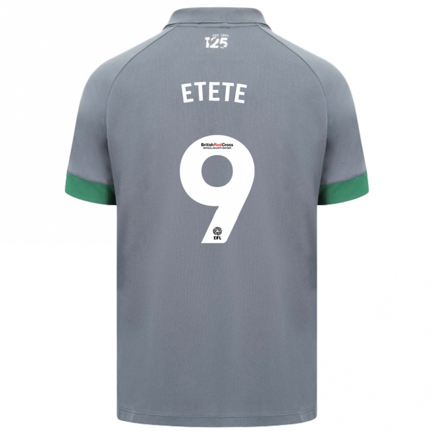 Herren Fußball Kion Etete #9 Dunkelgrau Auswärtstrikot Trikot 2024/25 T-Shirt Luxemburg