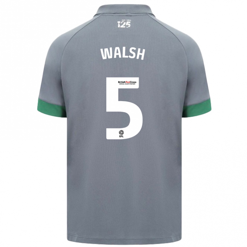 Herren Fußball Siobhan Walsh #5 Dunkelgrau Auswärtstrikot Trikot 2024/25 T-Shirt Luxemburg