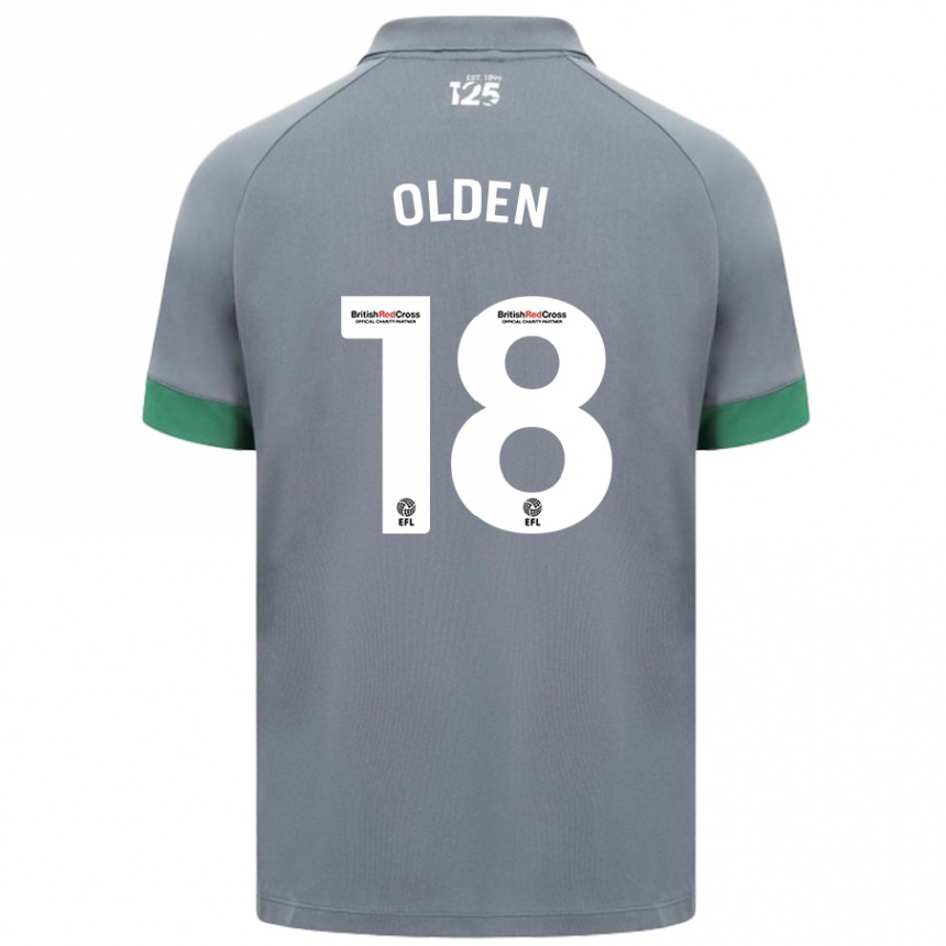 Herren Fußball Mackenzie Olden #18 Dunkelgrau Auswärtstrikot Trikot 2024/25 T-Shirt Luxemburg