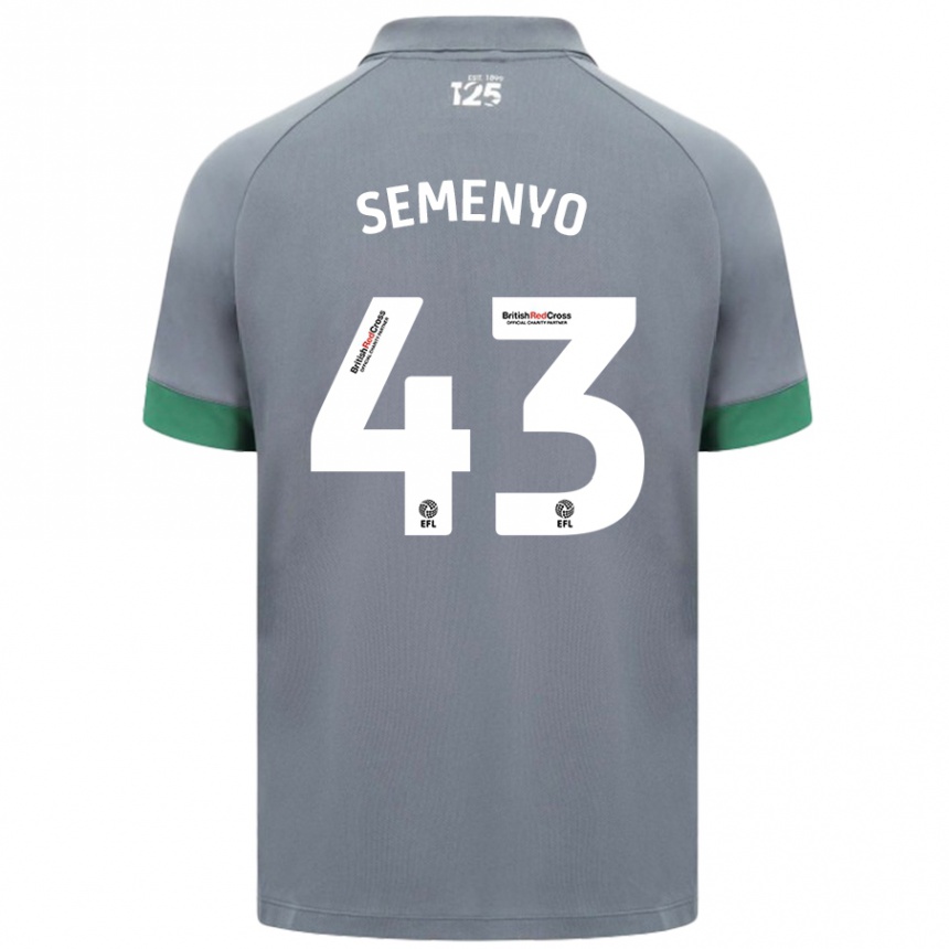 Herren Fußball Jai Semenyo #43 Dunkelgrau Auswärtstrikot Trikot 2024/25 T-Shirt Luxemburg