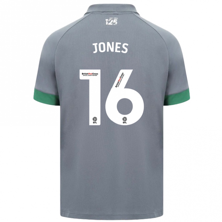 Herren Fußball Ellie Jones #16 Dunkelgrau Auswärtstrikot Trikot 2024/25 T-Shirt Luxemburg