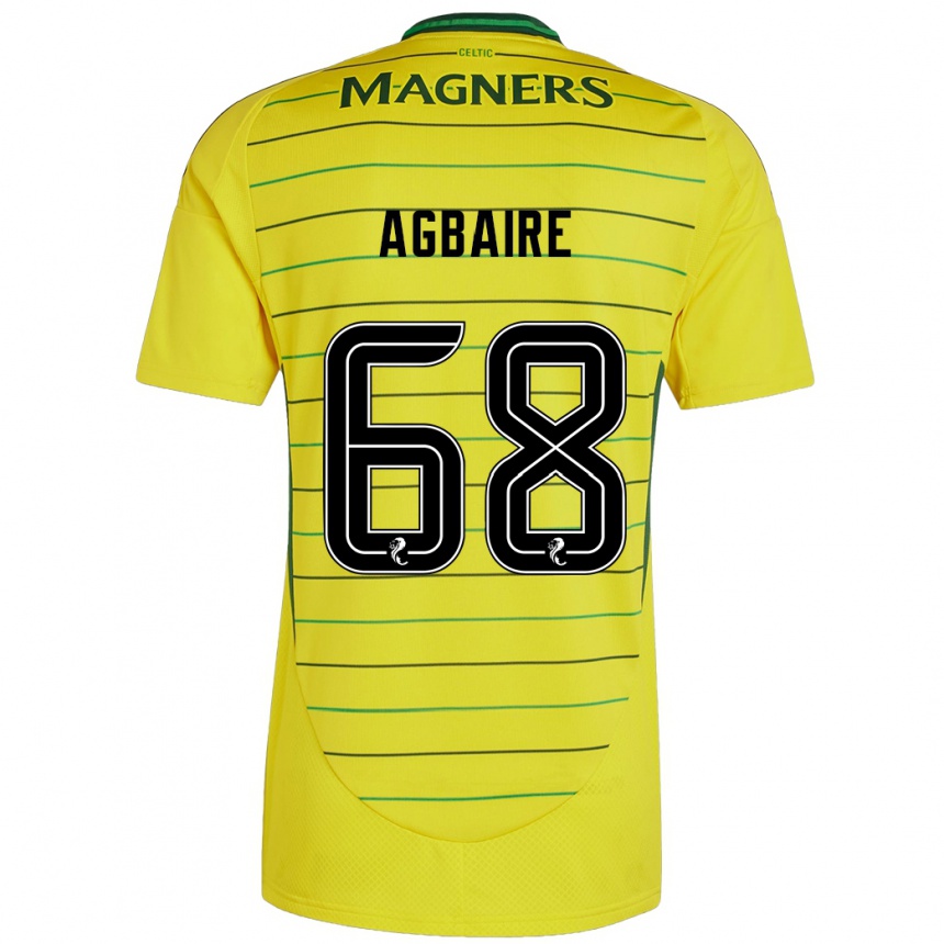 Herren Fußball Lenny Agbaire #68 Gelb Auswärtstrikot Trikot 2024/25 T-Shirt Luxemburg