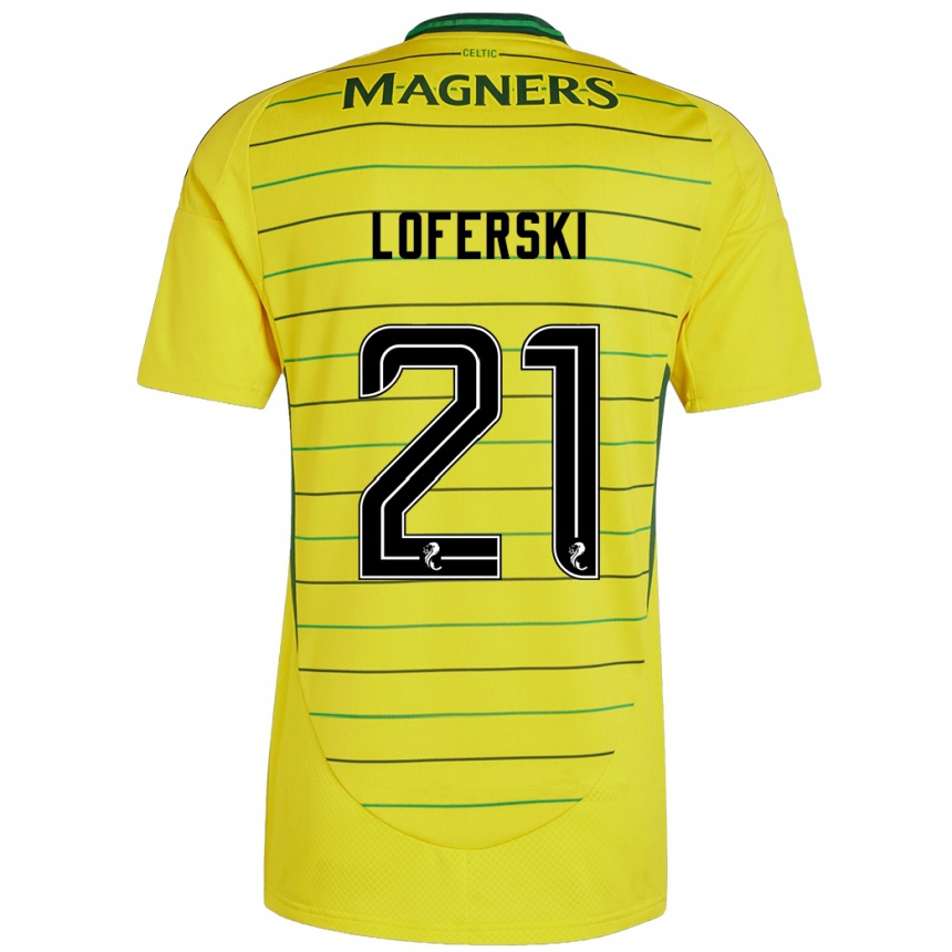 Herren Fußball Kit Loferski #21 Gelb Auswärtstrikot Trikot 2024/25 T-Shirt Luxemburg