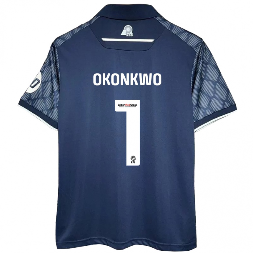 Herren Fußball Arthur Okonkwo #1 Schwarz Auswärtstrikot Trikot 2024/25 T-Shirt Luxemburg