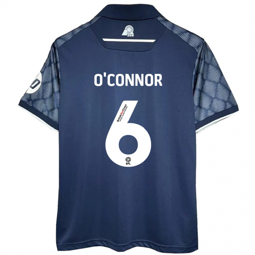 Herren Fußball Thomas O'connor #6 Schwarz Auswärtstrikot Trikot 2024/25 T-Shirt Luxemburg