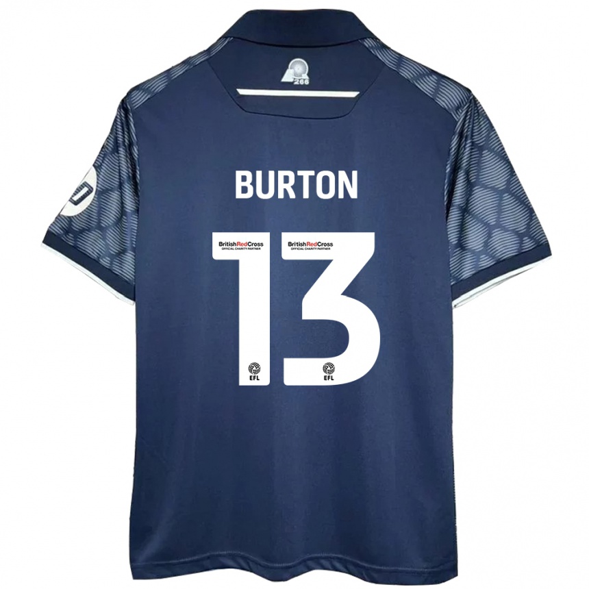 Herren Fußball Callum Burton #13 Schwarz Auswärtstrikot Trikot 2024/25 T-Shirt Luxemburg