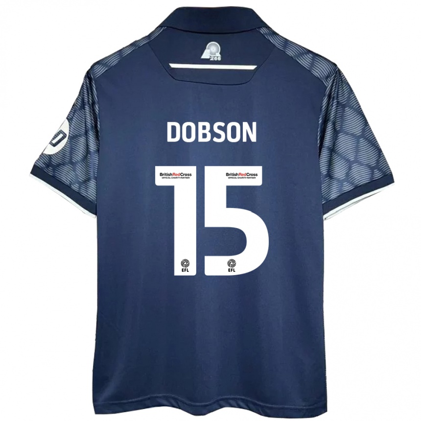 Herren Fußball George Dobson #15 Schwarz Auswärtstrikot Trikot 2024/25 T-Shirt Luxemburg