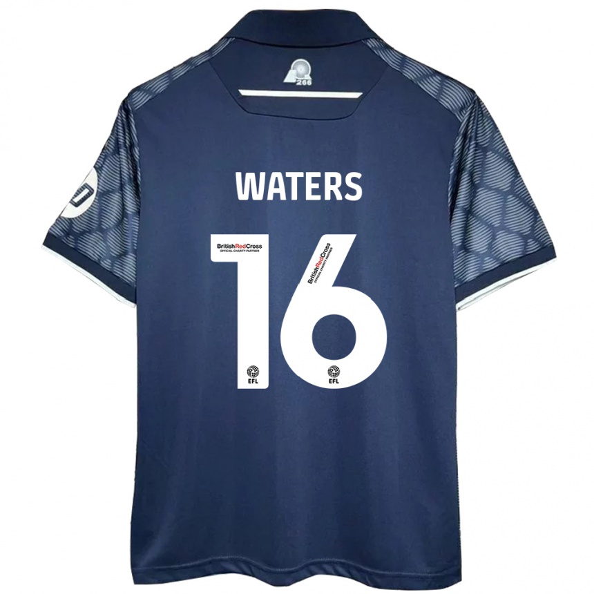 Herren Fußball Billy Waters #16 Schwarz Auswärtstrikot Trikot 2024/25 T-Shirt Luxemburg