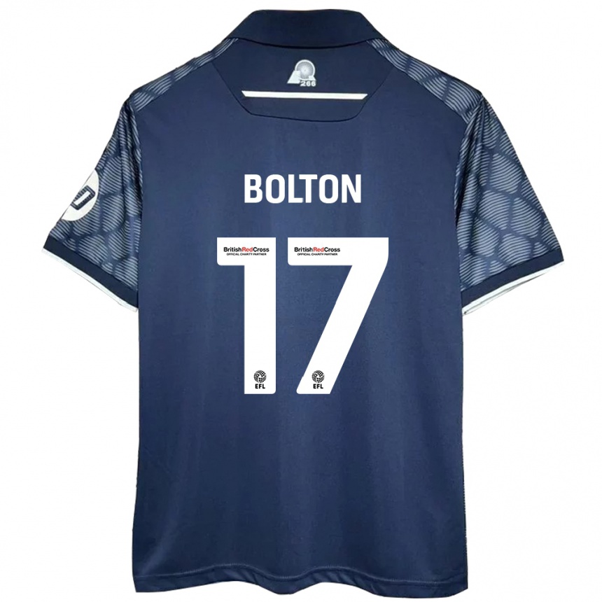 Herren Fußball Luke Bolton #17 Schwarz Auswärtstrikot Trikot 2024/25 T-Shirt Luxemburg